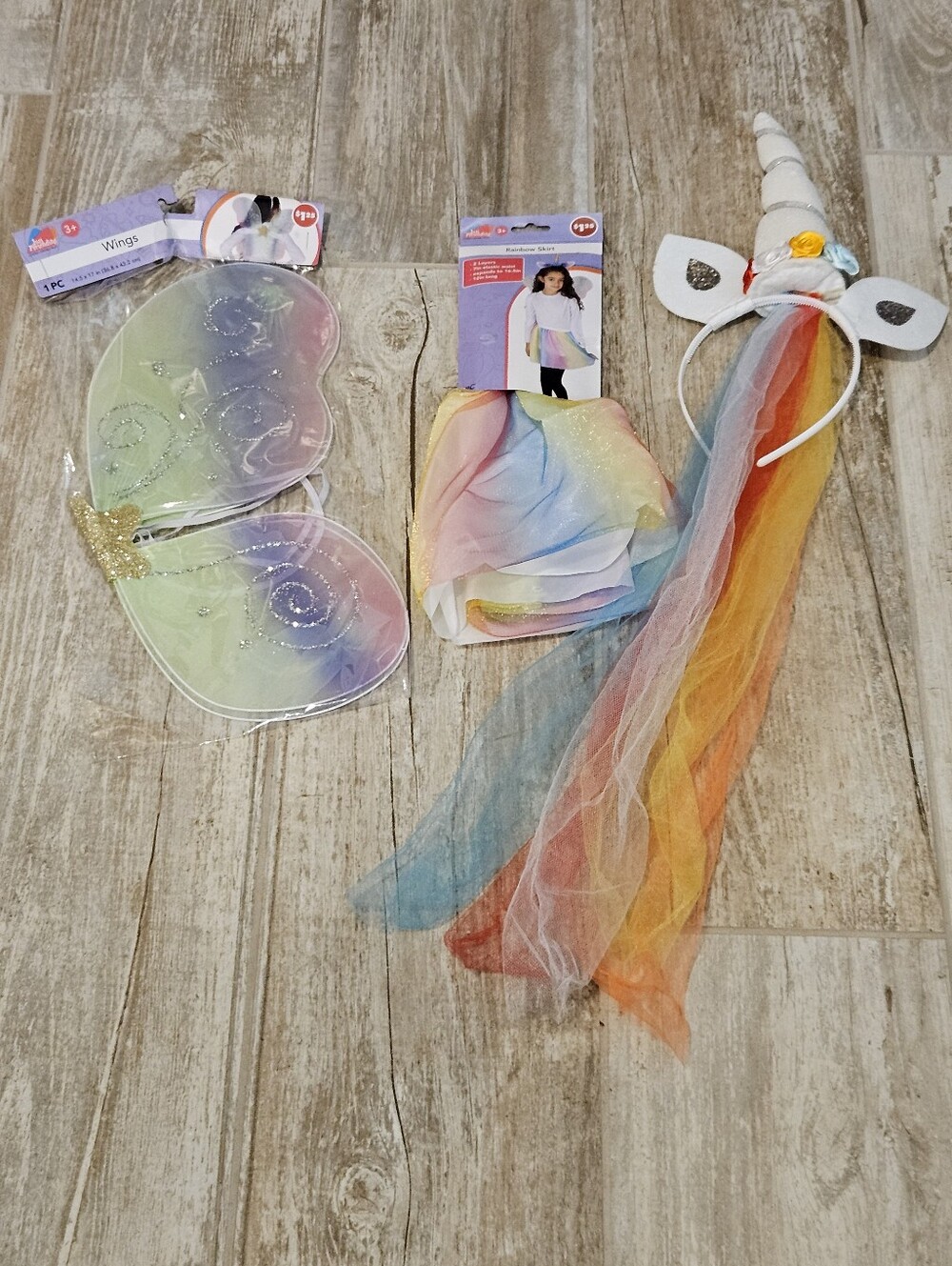 3 Piece Rainbow Unicorn Costume Set